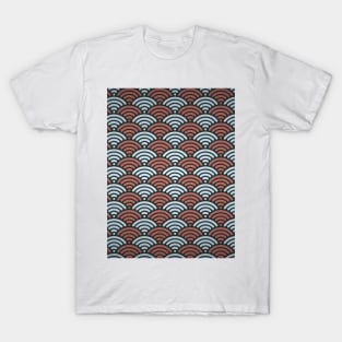 Japanese red seigaiha wave pattern T-Shirt